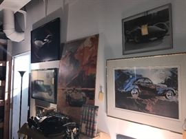 Assorted Car Art And Miscellaneous Automotive Items