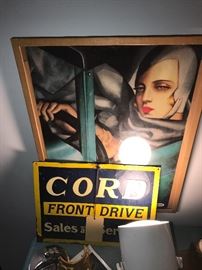Vintage Cord Front Drive Sales And Service Enamel Sign