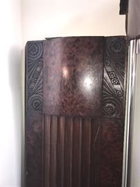 Pair Art Deco Carved Wooden Door Panels