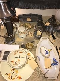 Hall Jewel T Platter, Salt And Pepper Set And Bowl With Lid