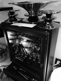 Kirk Annapolis Pewter Flatware With Display Cabinet