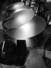 Amazing Art Deco Frosted Glass Discs And Chrome Wall Sconce ~ Two Available