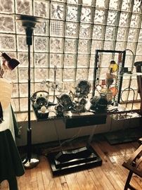 Art Deco Black And Chrome Console Table