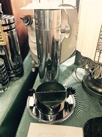 Art Deco Kromex Kongo Lucite Handle Cocktail Shaker