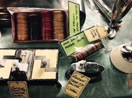 Ronson Touch Tip Art Deco Table Lighter Cigarette Box ~ Ronson Art Deco Touch Tip Deluxe Lighter ~ Assorted Bakelite Poker Chips