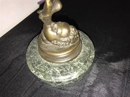 Old Benedeto Boschetti Bronze Mercury On The Wind And Marble Base ~ 20" Tall