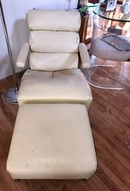 RARE 1930's Gilbert Rohde For Troy Sunshade Company Reclining Chair And Ottoman ~ Seat Cushion As IS