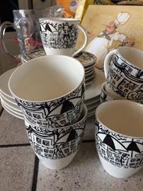 Black and white coffee set