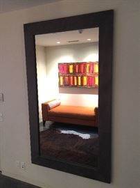 Custom suede framed mirror Fusion Home Fashion.