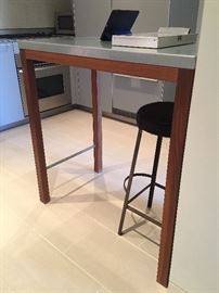 Custom Kitchen Table Fusion Home Fashion and Kitchen Bar Stool w/Custom cowhide cover.