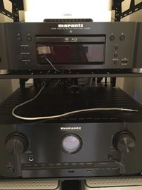 * Marantz UD5005 Blu-ray DVD Player
* Marantz SR7005 Surround Receiver
* Totem Rainmaker Speakers/Stands (2)
* Sonus Connect Amps (5)
* RTI RF universal Remote
* Equipment Rack