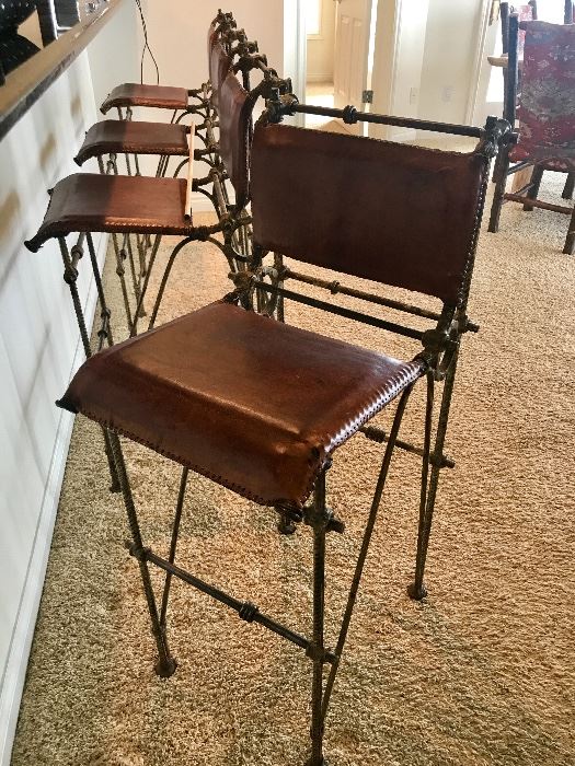 Leather and Iron Bar Stool!  - Very unique.  A definite statement to any kitchen/dining area!