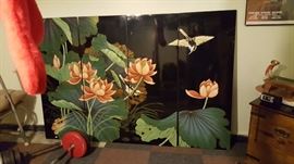 LARGE 4 panel Asian Screen