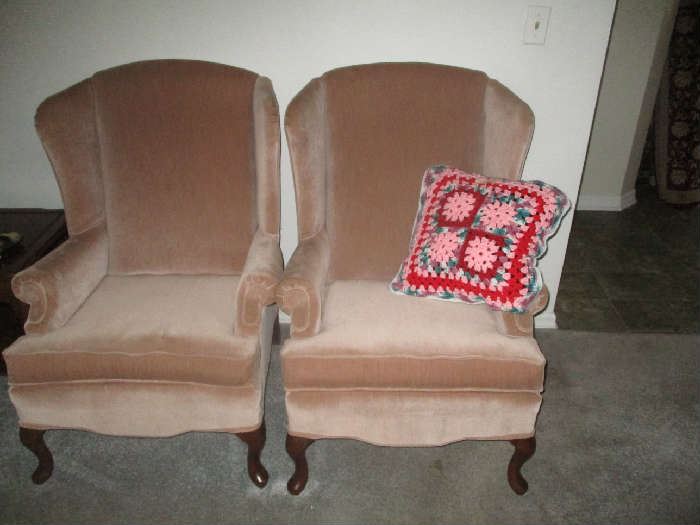Wing back chair pair of