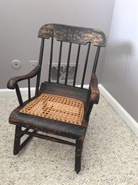 child's rocking chair with cane seat