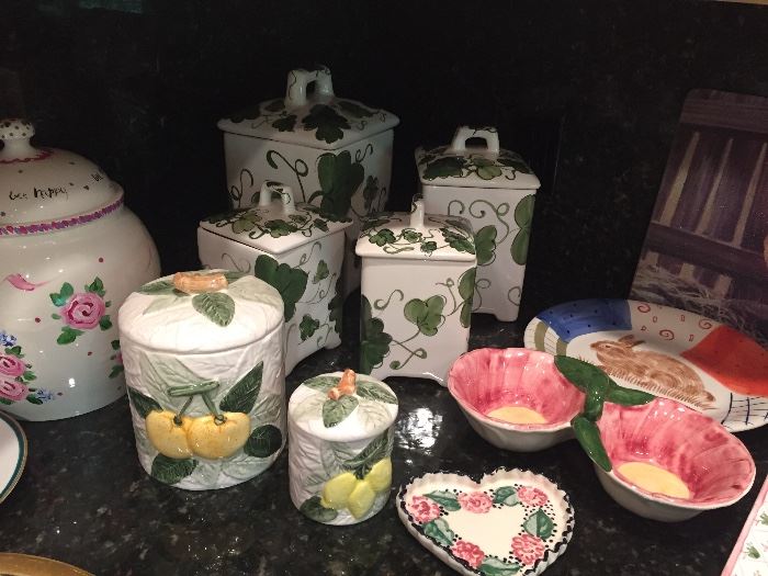 Ceramic canister sets and cookie jar