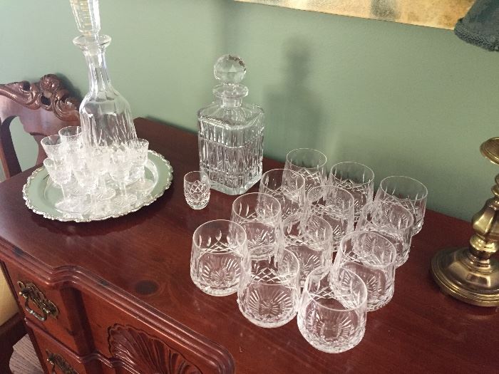 Lismore Waterford lowball glasses, decanter, appertif and more!
