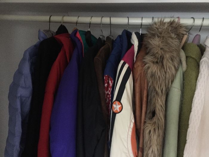 Winter coats:  North face powder jacket, ski jackets and pants, vests and more
