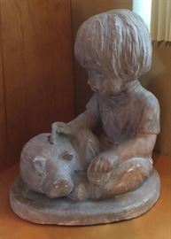 Austin Statue "Boy and his Pig" 