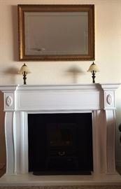 Electric Fireplace, 2 Small Decorative Lamps