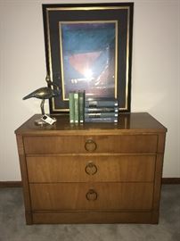 Mid Century Modern 3 drawer table- Cousins Furniture- Art