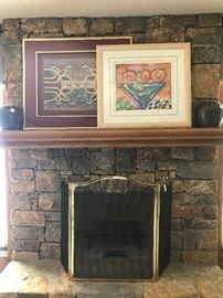 Framed Art, brass screen