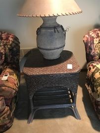 End table, Lamps, set of chairs