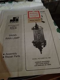 RAIN SWAG LAMP WORKING CONDITION