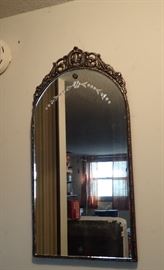 ROUND TOP ORNATE WALL MIRROR