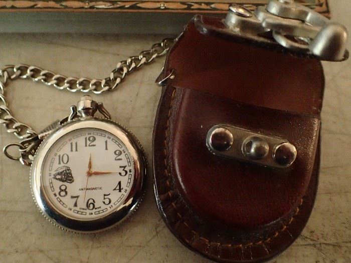ANTIMAGNETIC  POCKET WATCH WITH CASE AND CHAIN
