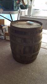 antique wine barrel