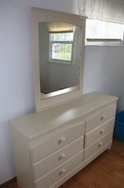 ivory dresser with mirror (part of set)