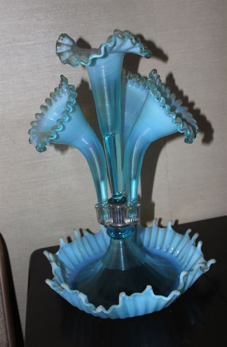 Epergne-Blue Glass $325.00