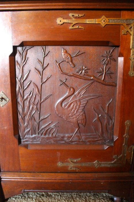 Carving on credenza door