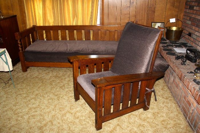 Gustav Stickley Mission Oak Chair-$2500.00                     Mission Oak Sofa -$850.00                                                                                                    CHAIR HAS BEEN SOLD... Sofa still available