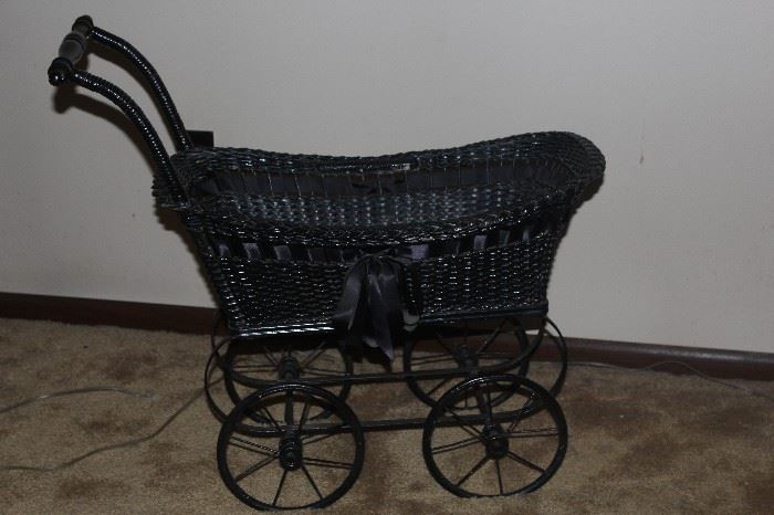 Doll Buggy painted black $95.00