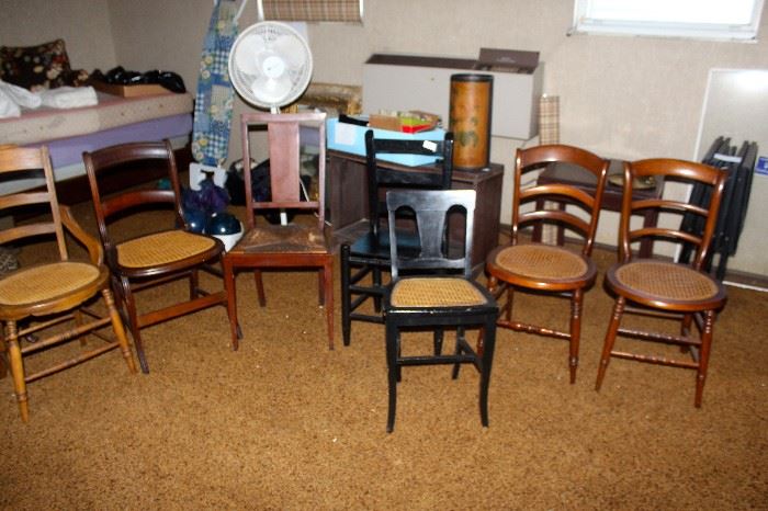 Miscellaneous cane seat and wood chairs$25.00 each