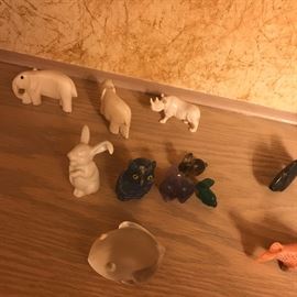 Animals stone lapis, amethyst, rock crystal, bone, coral,