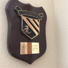 USS GRIDLEY BOAT PLACQUE