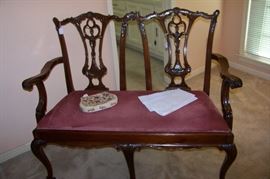 Mahogany Chippendale settee