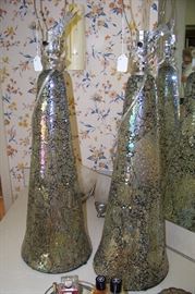 Love these distressed mercury glass lamps!  
