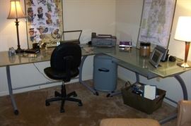 Retro glass and metal desk