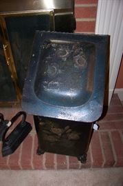 Tole painted coal bin, 1920's