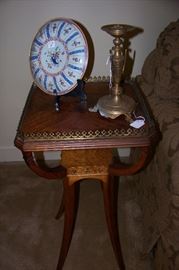 French side table with brass gallery