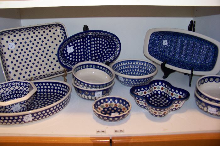 Pottery serving pieces from Portugal