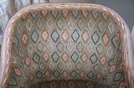 Crushed velvet upholstery on the chairs