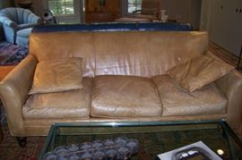 Outstanding leather sofa - by Ralph Lauren.  Leather is a beautiful tan and in excellent condition.