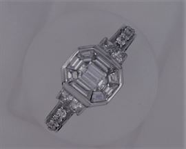 14K white gold diamond solitaire -  1.35 ct. total weight