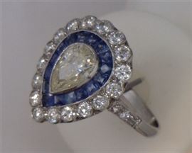 Platinum solitaire 1 ct. pear diamond