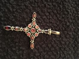 Sterling silver with garnet stones